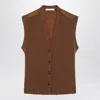 Max Mara Wool-cashmere Gilet In Brown