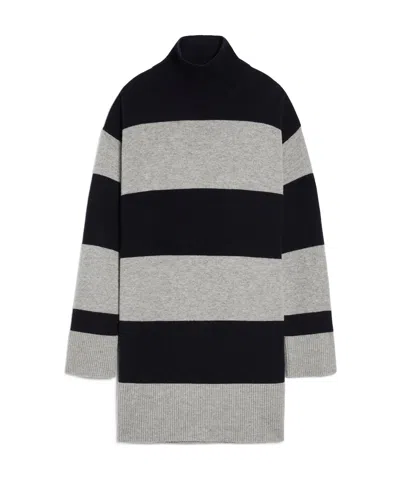 Max Mara Wool Cashmere High-neck Dress In Gray