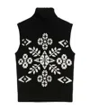 Max Mara Vivy Jacquard-knit Wool And Cashmere-blend Turtleneck Vest In Black