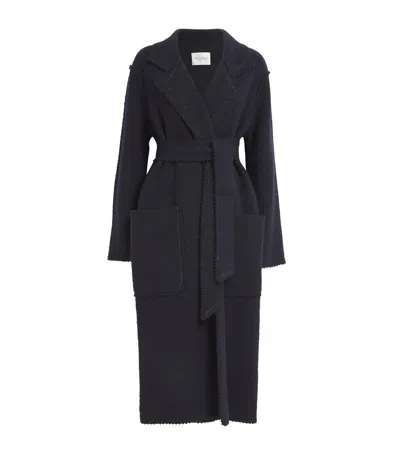 Max Mara Wool-cashmere Knitted Coat In Blue