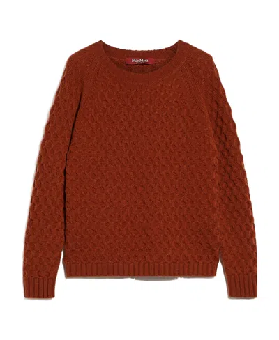 Max Mara Wool Cashmere Knitted Sweater In Brown