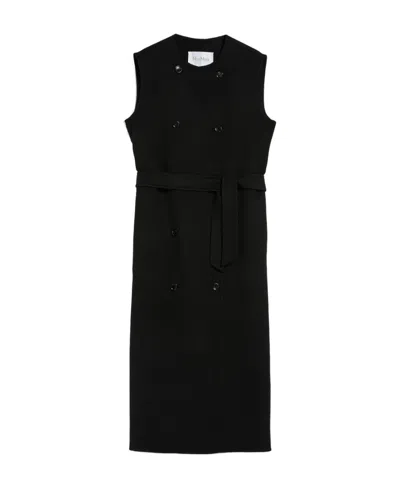 Max Mara Wool Cashmere Lace Vest In Black