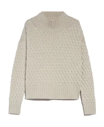 Max Mara Wool Cashmere Long-sleeved Sweater In Nude