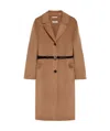 Max Mara Wool Cashmere Medium Long Coat In Brown