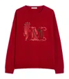 Max Mara Wool-cashmere Monogram Sweater In Red