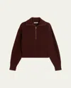 Max Mara Wool-cashmere Quarter-zip Sweater In Red