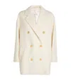Max Mara Orma Short Wool And Cashmere Coat In White