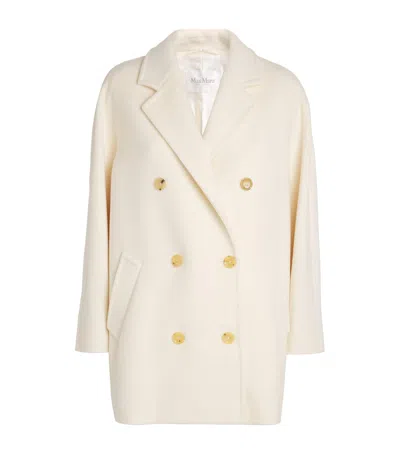 Max Mara Wool-cashmere Rebus Coat In White
