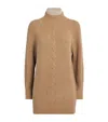 Max Mara Alcazar Cable Knit High Neck Sweater In Multi
