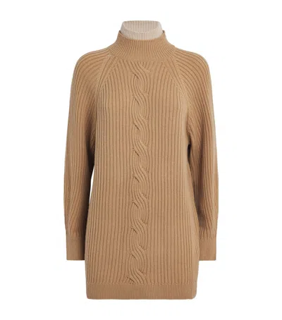 Max Mara Wool-cashmere Rib-knit Sweater In Sand