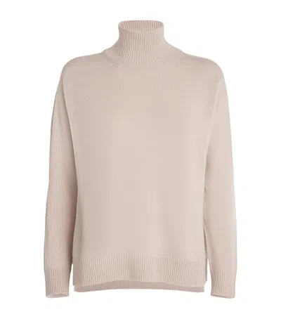 Max Mara Wool-cashmere Rollneck Sweater In Beige
