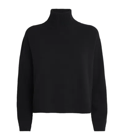Max Mara Wool-cashmere Rollneck Sweater In Black