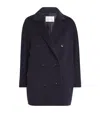 Max Mara Wool-cashmere Short 101801 Icon Coat In Blue