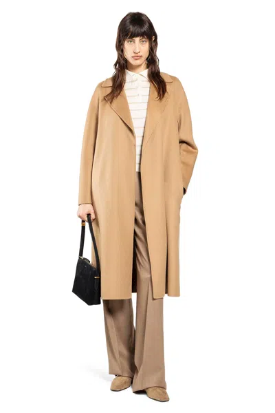 Max Mara Wool Cashmere Silk Wrap Coat In Neutral