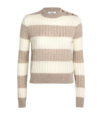 MAX MARA WOOL-CASHMERE STRIPED SWEATER