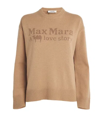 Max Mara Wool-cashmere Sweater In Beige