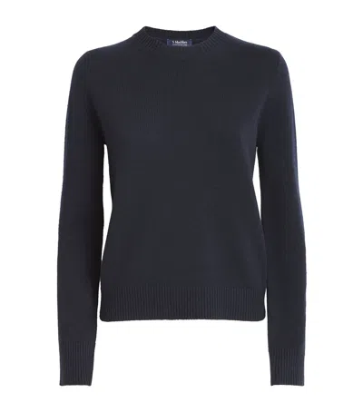 Max Mara Wool-cashmere Sweater In Navy