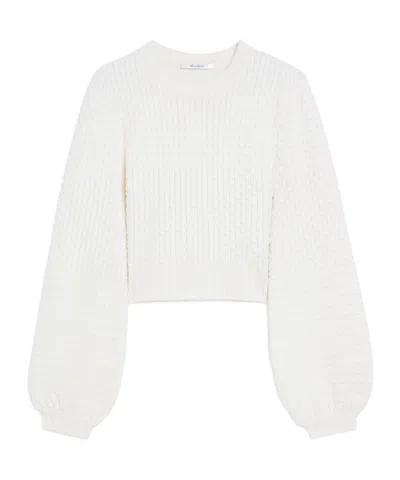 Max Mara Wool Cashmere Sweater In White