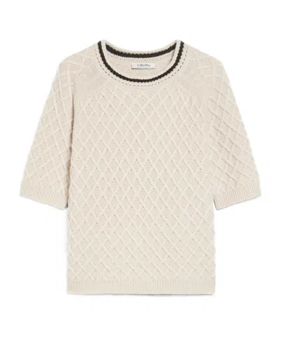 Max Mara Wool Cashmere Sweater In White