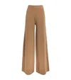 Max Mara Wool-cashmere Wide-leg Trousers In Brown