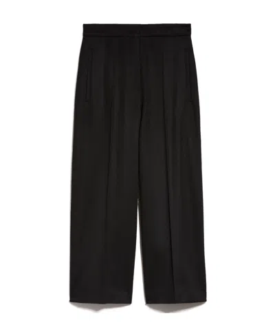 Max Mara Wool Casual Pants In Black