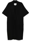 Max Mara Wool Cape Sleeve Coat With Wide Lapels