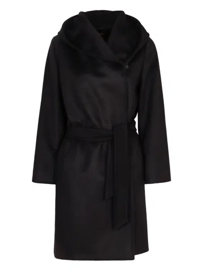 Max Mara Wool Coat In Black