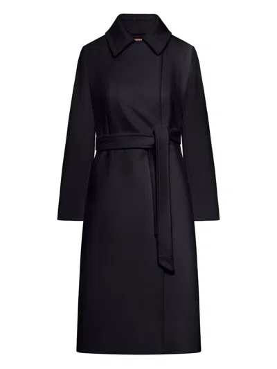 Max Mara Women Wool Coat In Black