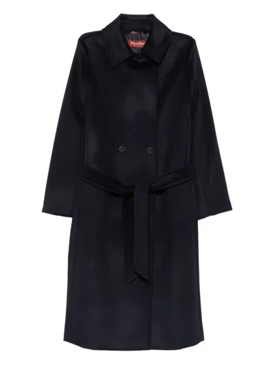 Max Mara Women Wool Coat In Blue