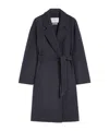 Max Mara Denim-effect Wool Coat In Blue