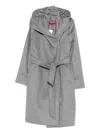 Max Mara Hooded Belted Coat In Gray