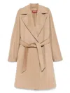Max Mara Tigre Wool Wrap Coat In Sand