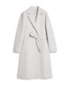 Max Mara Kaki Belted Cashmere Coat In White