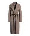 Max Mara Wool Coat With Belt In Brown