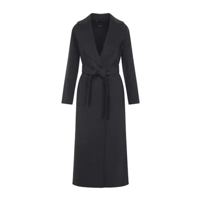 Max Mara Wool Coat With Exaggerated Lapels In Gray