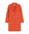 Max Mara Virgin Wool Cocoon Coat In Red