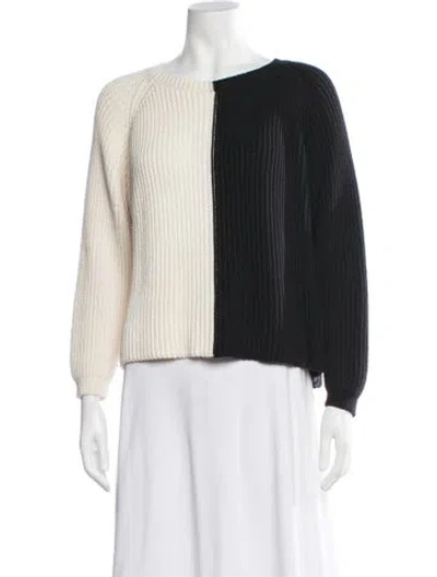 Pre-owned Max Mara Wool Colorblock Pattern Sweater In Black/white
