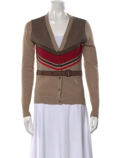Pre-owned Max Mara Wool Colorblock Pattern Sweater In Neutral