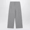 Max Mara Wool-cotton Blend Trousers In Gray