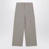 Max Mara Beige Wool-cotton Blend Trousers In Gray