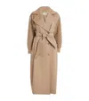 Max Mara Womens Camel Cicladi Belted-waist Wool And Cotton Coat In Beige