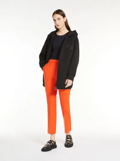 Max Mara Wool Crêpe Ankle-length Trousers In Orange
