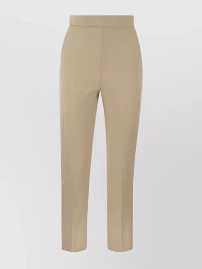 MAX MARA WOOL CREPE ANKLE-LENGTH TROUSERS WITH BELT LOOPS