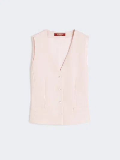 Max Mara Wool Crepe Gilet In Pink
