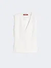 Max Mara Wool Crepe Gilet In White