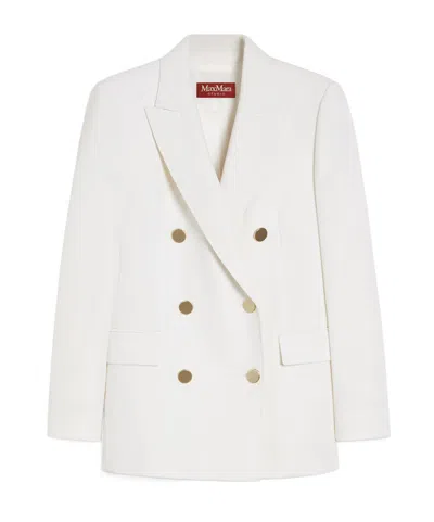 Max Mara Studio Edicola Double-breasted Blazer In White