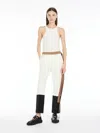 Max Mara Wool Crêpe Slim-fit Trousers In White