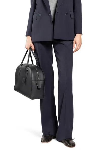 Max Mara Wool Crepe Trousers In Blue