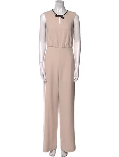 Pre-owned Max Mara Wool Crew Neck Jumpsuit In Neutral