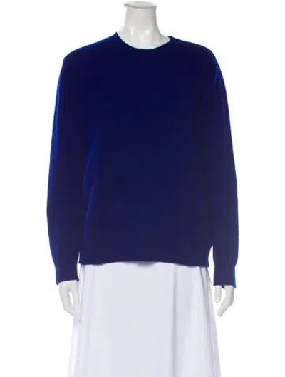 Pre-owned Max Mara Wool Crew Neck Sweater In Blue